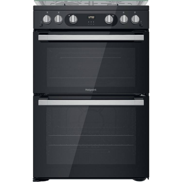Refurbished Hotpoint HDM67G0C2CB 60cm Double Oven Gas Cooker