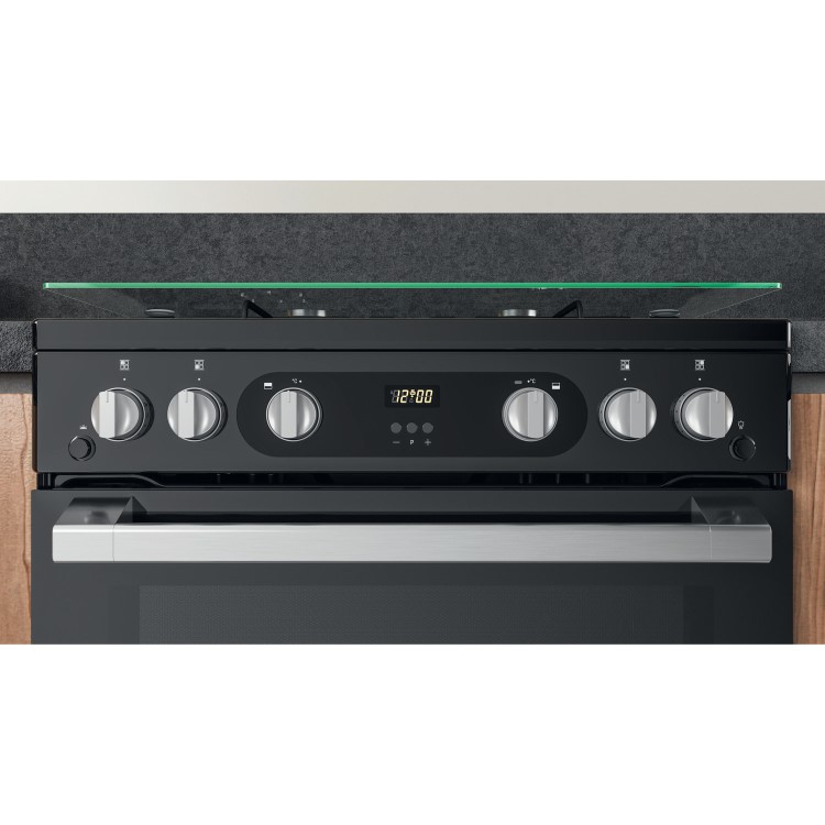 Refurbished Hotpoint HDM67G0C2CB 60cm Double Oven Gas Cooker