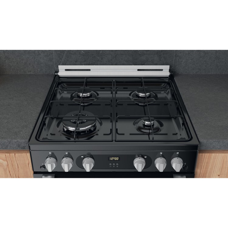 Refurbished Hotpoint HDM67G0C2CB 60cm Double Oven Gas Cooker