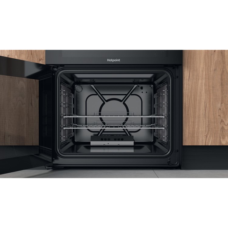 Hotpoint 60cm Double Oven Gas Cooker - Black