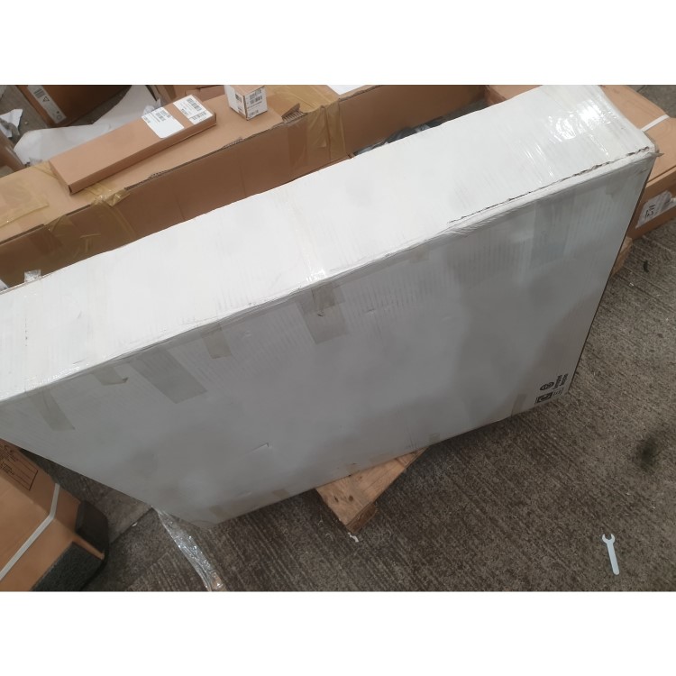GRADE A2 - Rectangular Black LED Bathroom Mirror with Shelf and Charger 800 x 600mm - Sensio Element