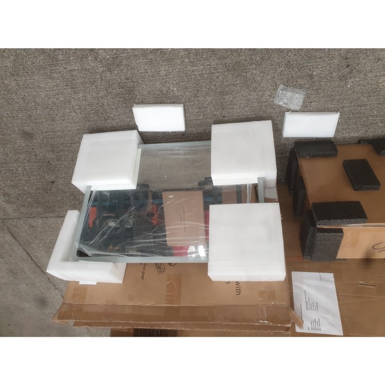 GRADE A2 - Rectangular Black LED Bathroom Mirror with Shelf and Charger 800 x 600mm - Sensio Element