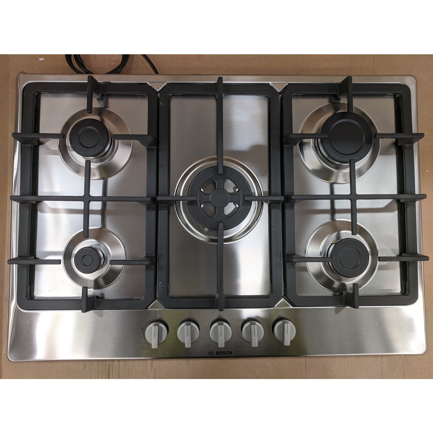 Refurbished Bosch Serie 4 PGQ7B5B90 75cm 5 Burner Gas Hob Stainless