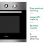 GRADE A2 - electriQ 65 Litre 8 Function Fan Assisted Electric Single Oven in Stainless Steel - Supplied  with plug