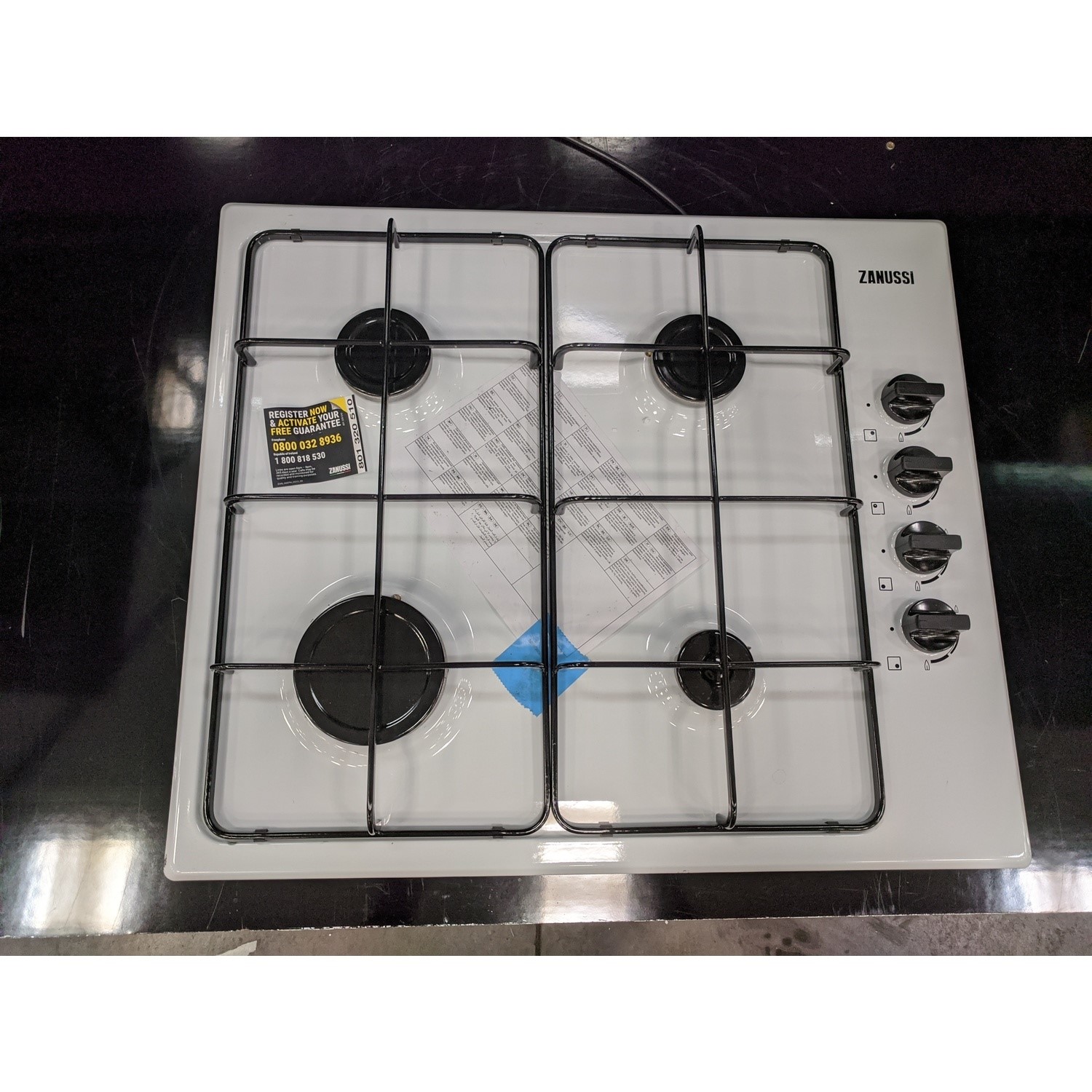 Refurbished Zanussi Series 20 ZGNN640W 60cm 4 Burner Gas Hob White