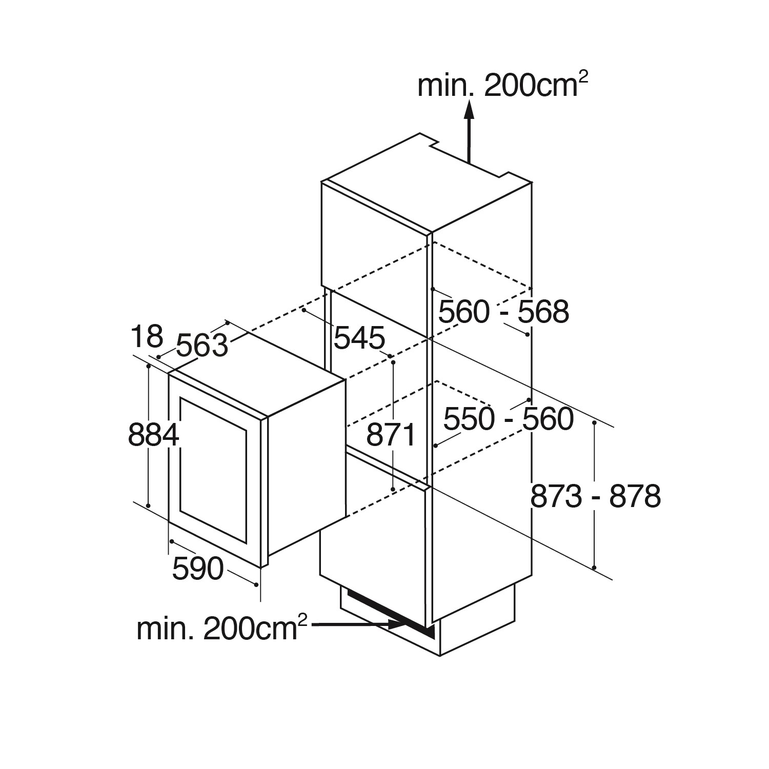 CDA 55 Bottle Dual Zone Builtin Wine Cooler Black FWV902BL