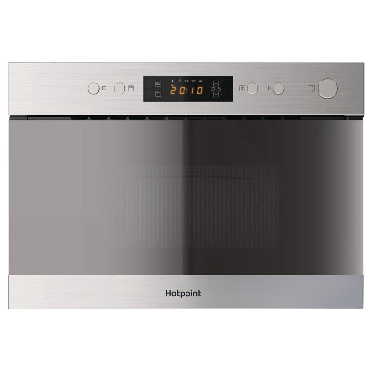 Refurbished Hotpoint MN314IXH Built In 22L with Grill 750W Microwave Stainless Steel
