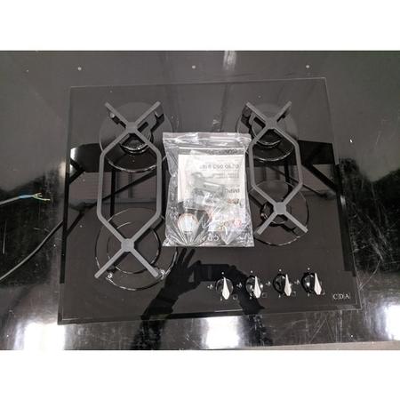 Refurbished CDA HVG621BL 60cm Gas on Glass 4 Burner Gas Hob Black