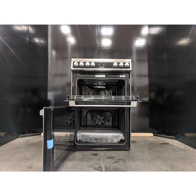 Refurbished Hotpoint HDT67V9H2CX 60cm Double Oven Electric Cooker with Ceramic Hob Stainless Steel