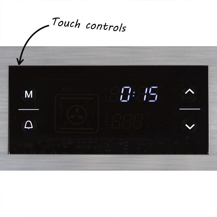 Refurbished electriQ EQBIOPYROVINOX 60cm Single Built In Electric Oven Grey