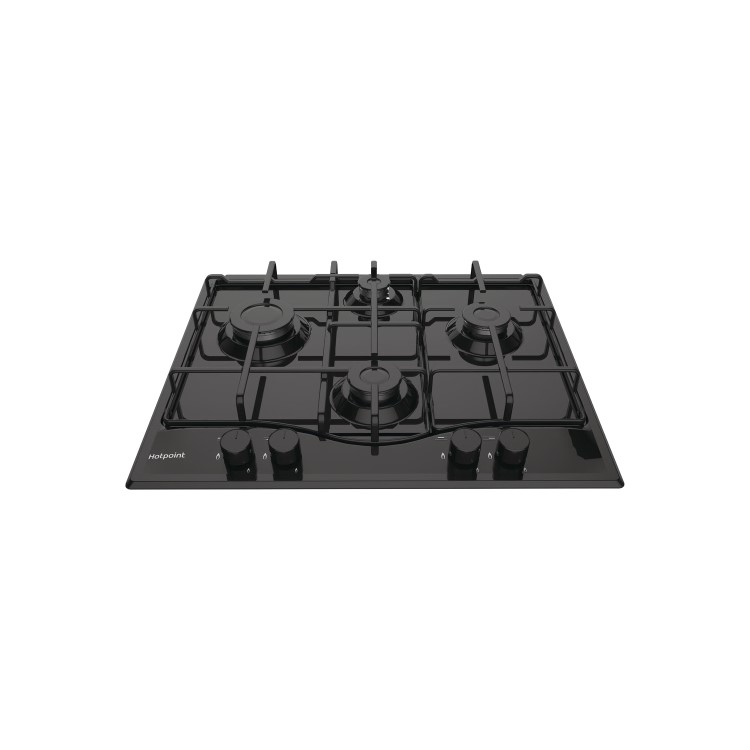 Refurbished Hotpoint PCN642HBK 59cm 4 Burner Gas Hob Black