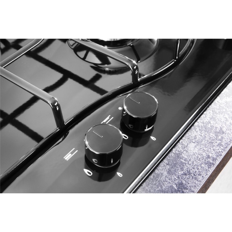 Refurbished Hotpoint PCN642HBK 59cm 4 Burner Gas Hob Black