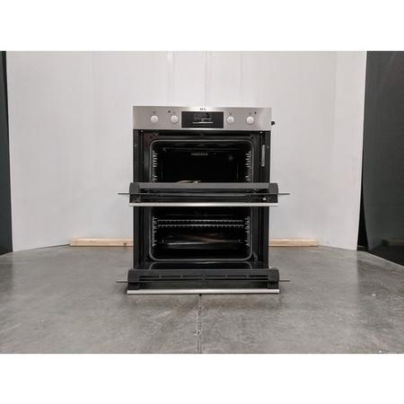 Refurbished AEG 6000 SurroundCook DUB331110M 60cm Double Built Under Electric Oven with Catalytic Liners Stainless Steel