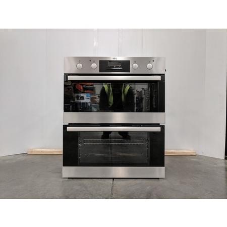 Refurbished AEG 6000 SurroundCook DUB331110M 60cm Double Built Under Electric Oven with Catalytic Liners Stainless Steel