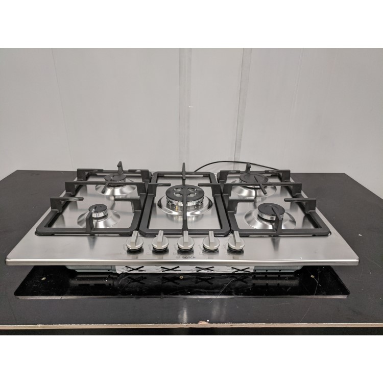 Refurbished Bosch PGQ7B5B90 Series 4 75cm 5 Burner Gas Hob Stainless Steel