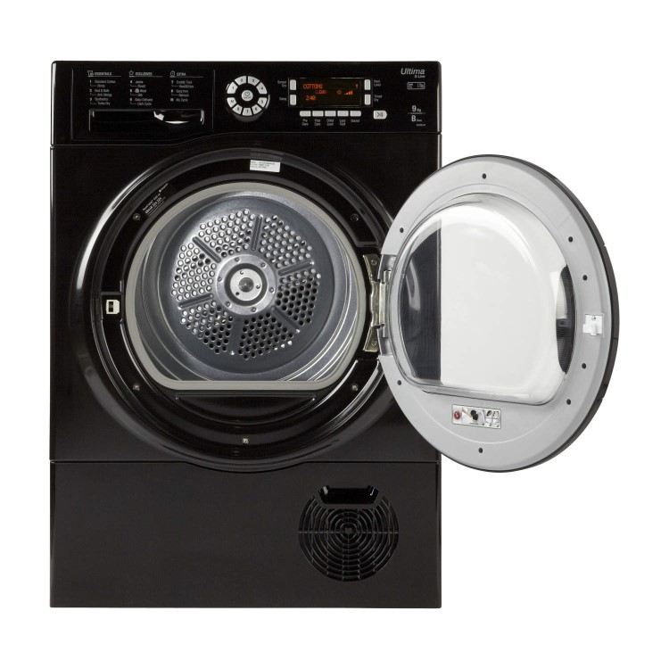 Refurbished Hotpoint Ultima SUTCD97B6KM Freestanding Condenser 9KG Tumble Dryer Black