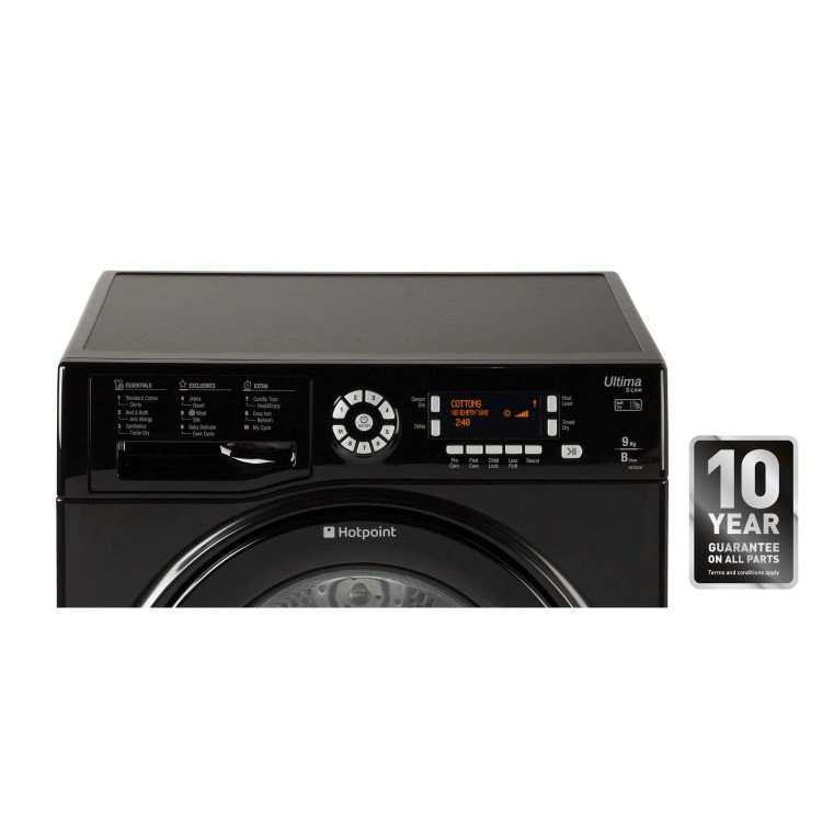 Refurbished Hotpoint Ultima SUTCD97B6KM Freestanding Condenser 9KG Tumble Dryer Black