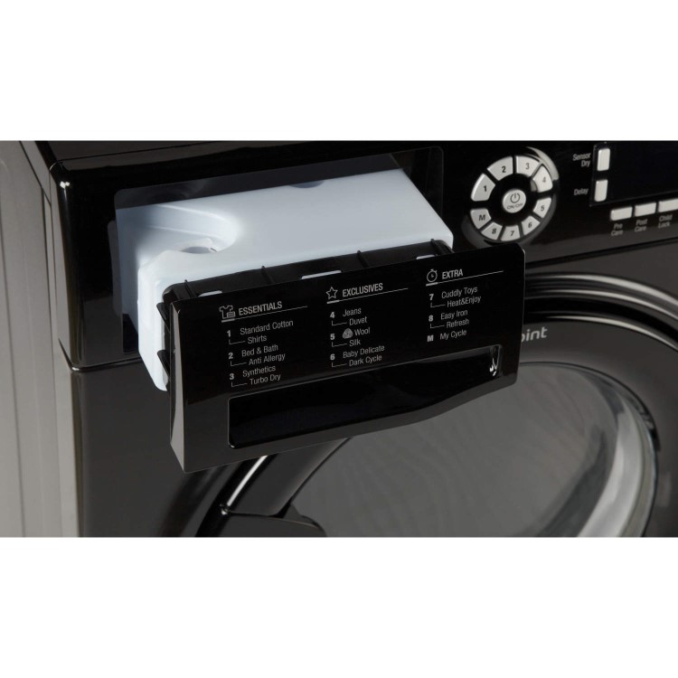 Refurbished Hotpoint Ultima SUTCD97B6KM Freestanding Condenser 9KG Tumble Dryer Black