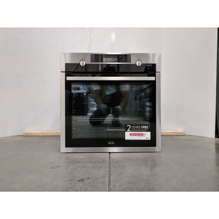 Refurbished AEG Self Cleaning Electric Single Oven with Food Sensor - Stainless Steel