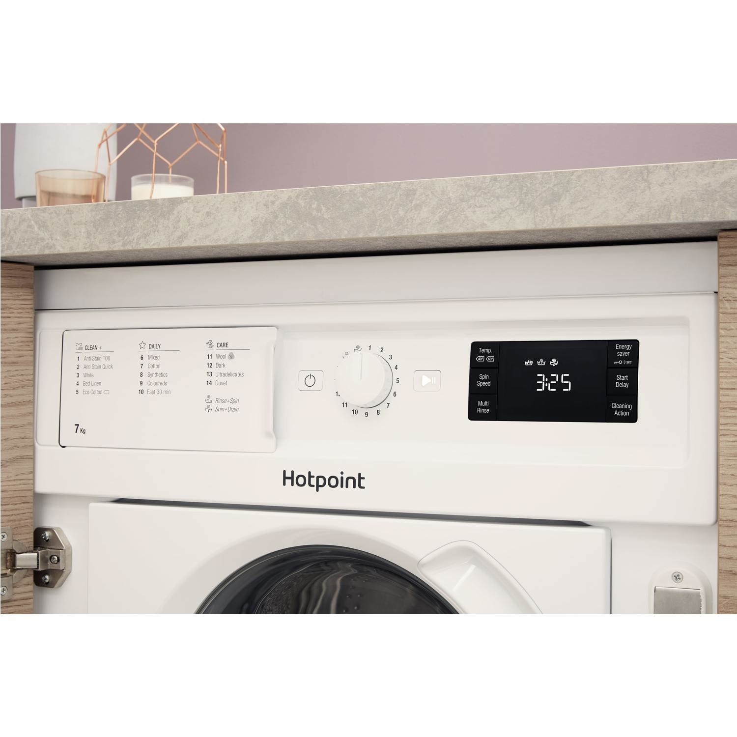 Hotpoint 7kg 1400rpm Integrated Washing Machine BIWMHG71483UKN Appliances Direct