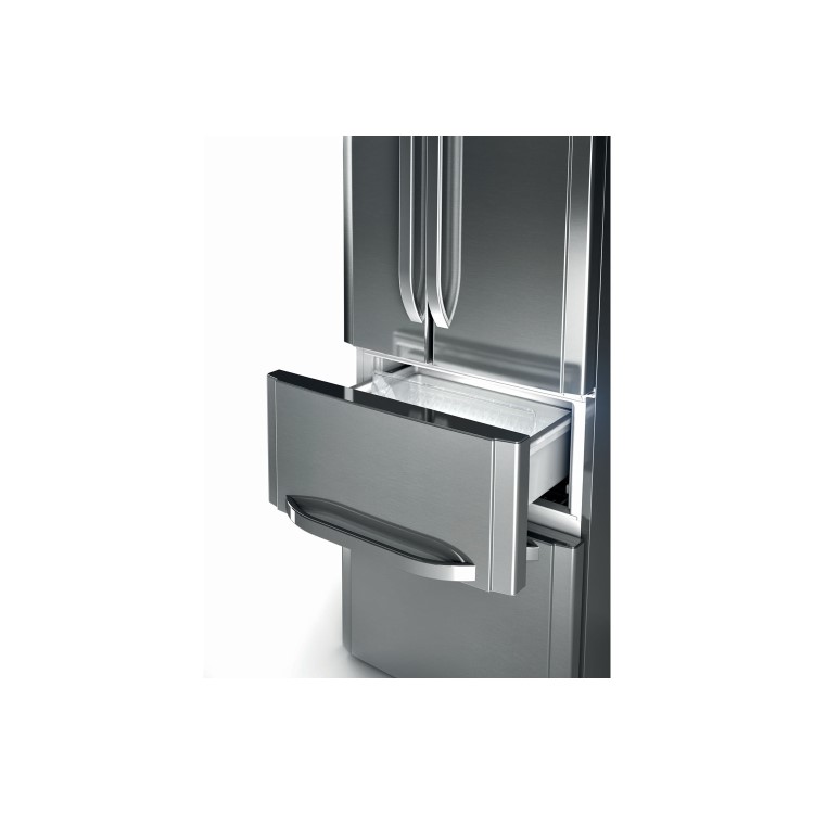 Refurbished Hotpoint FFU4DX1 Quadrio 70cm Wide Frost Free Freestanding Fridge Freezer - Stainless Steel