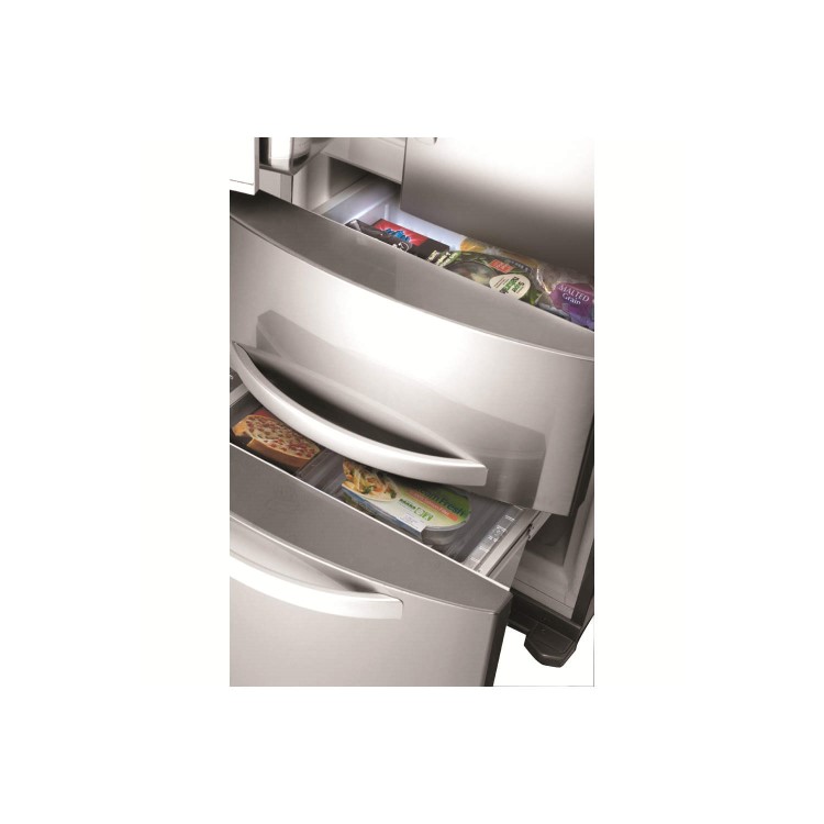Refurbished Hotpoint FFU4DX1 Quadrio 70cm Wide Frost Free Freestanding Fridge Freezer - Stainless Steel