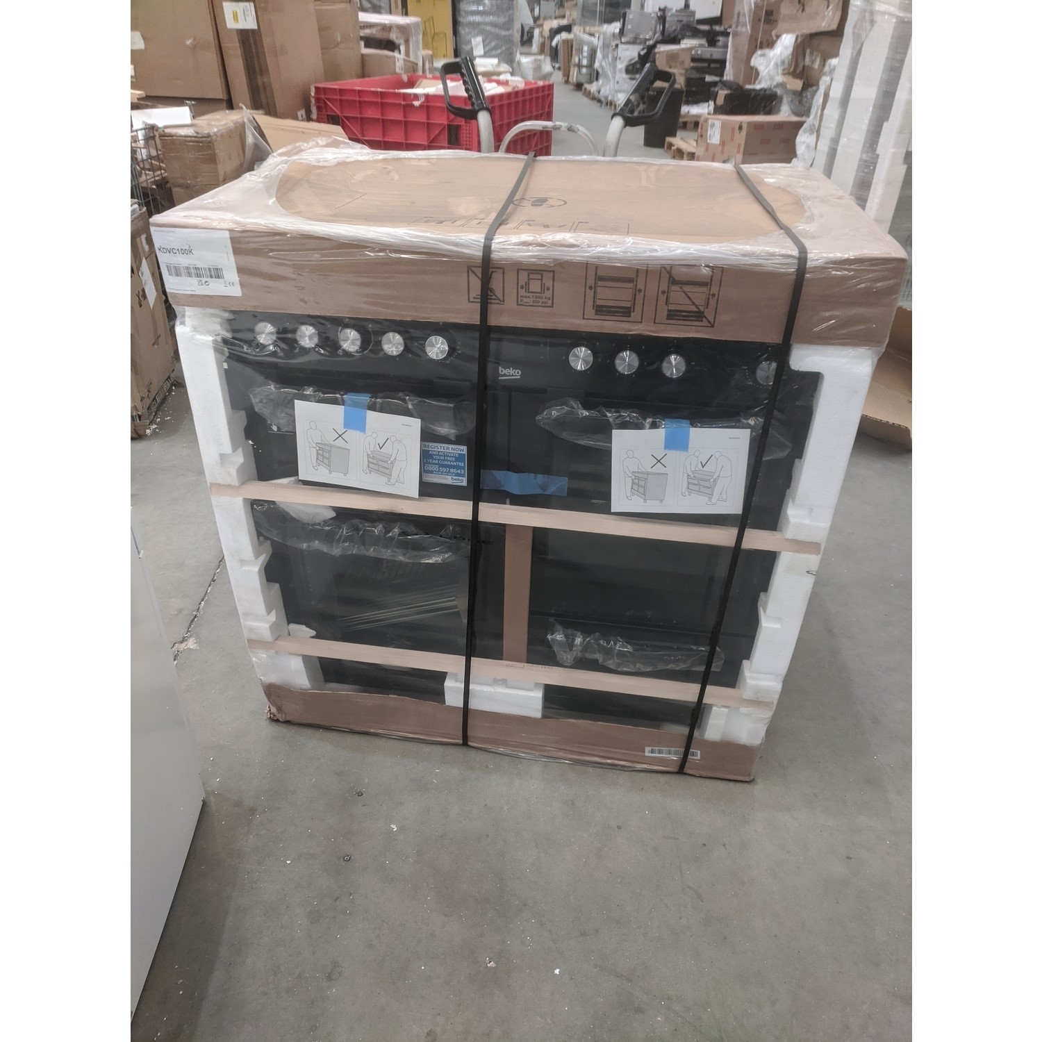 Refurbished Beko KDVC100K 100cm Electric Range Cooker with Ceramic Hob