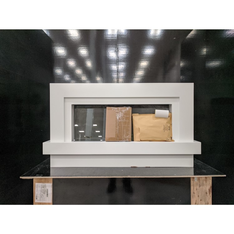 GRADE A2 - White Freestanding Alexa Electric Fireplace with LED Lights- Amberglo