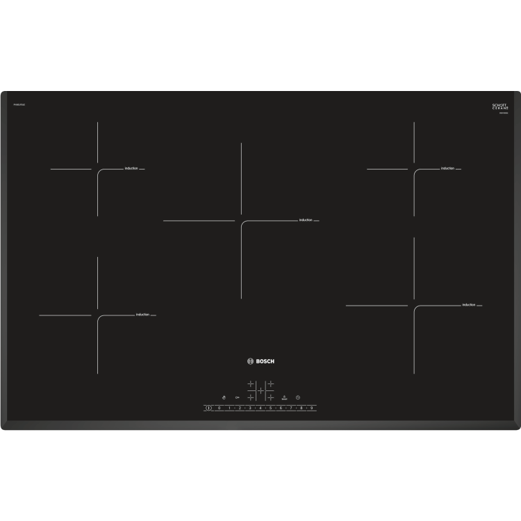 GRADE A2 - Bosch PIV851FB1E Serie 6 802mm Five Zone Induction Hob With Three Bevelled Edges