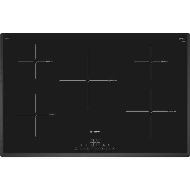 Refurbished Bosch PIV851FB1E Serie 6 80cm Five Zone Induction Hob With Three Bevelled Edges