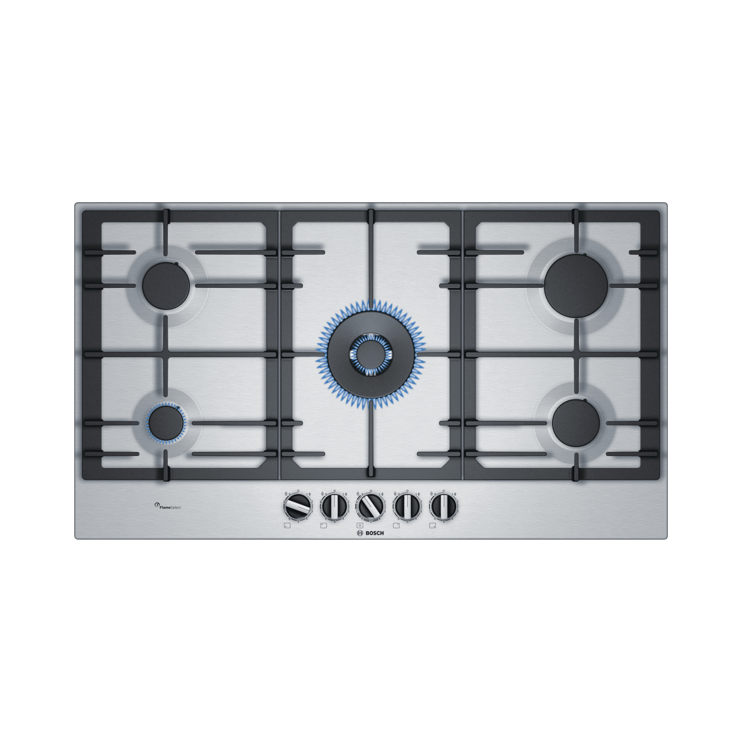 Bosch Series 6 90cm 5 Burner Gas Hob Stainless Steel