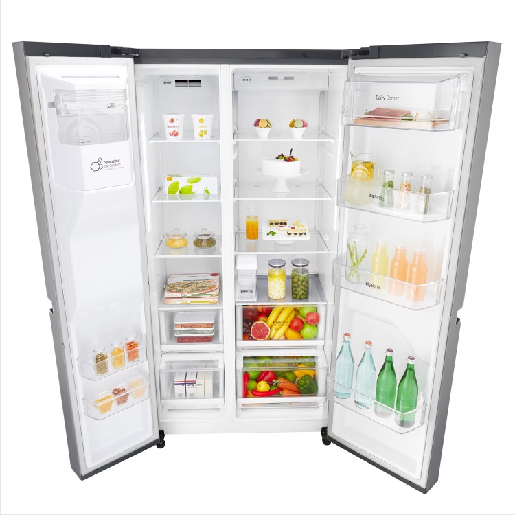 GRADE A2 - LG GSL761PZXV Side-by-side American Fridge Freezer With Non-plumb Ice & Water Dispenser Shiny Steel