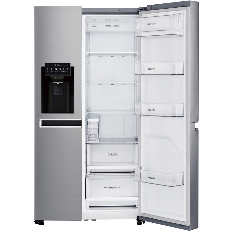 GRADE A2 - LG GSL761PZXV Side-by-side American Fridge Freezer With Non-plumb Ice & Water Dispenser Shiny Steel