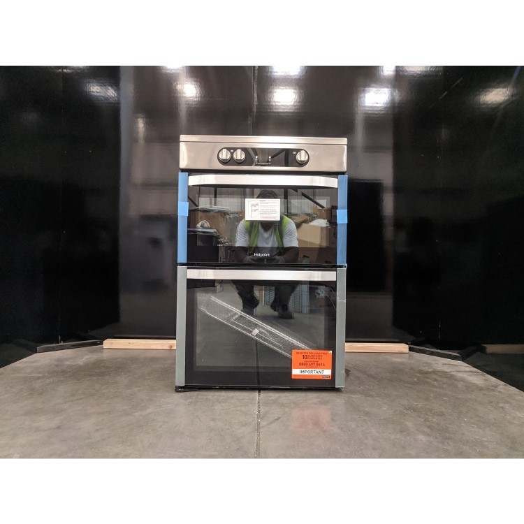 Refurbished Hotpoint HDM67I9H2CX 60cm Double Oven Induction Electric Cooker Stainless Steel