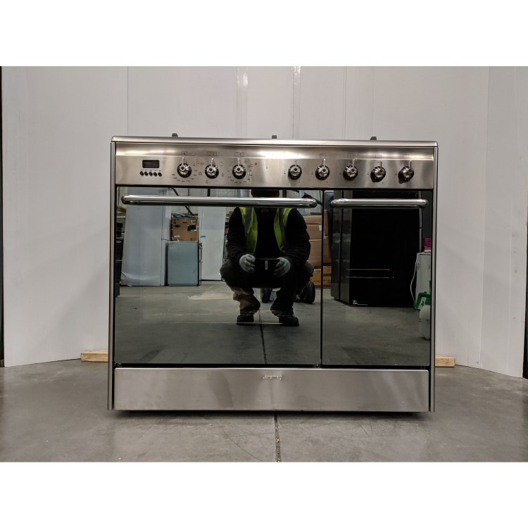 Refurbished Smeg Cucina CC92MX9 90cm Dual Fuel Range Cooker Stainless Steel