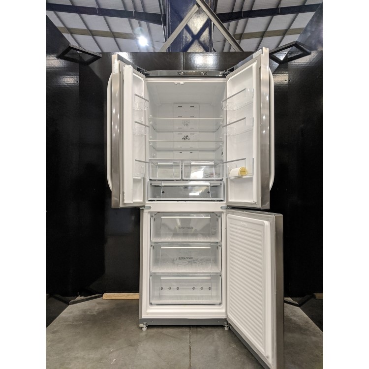 Refurbished Hotpoint FFU3DX1 Freestanding 446 Litre 60/40 Fridge Freezer Stainless Steel