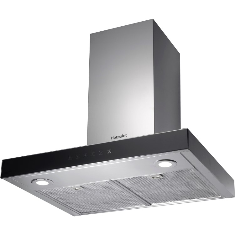GRADE A3 - Hotpoint PHBS68FLTIX Box Design Touch Control 60cm Chimney Cooker Hood Stainless Steel