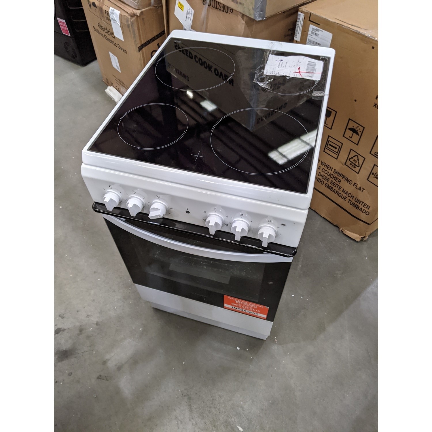 Refurbished Indesit IS5V4KHW 50cm Electric Cooker with Ceramic Hob