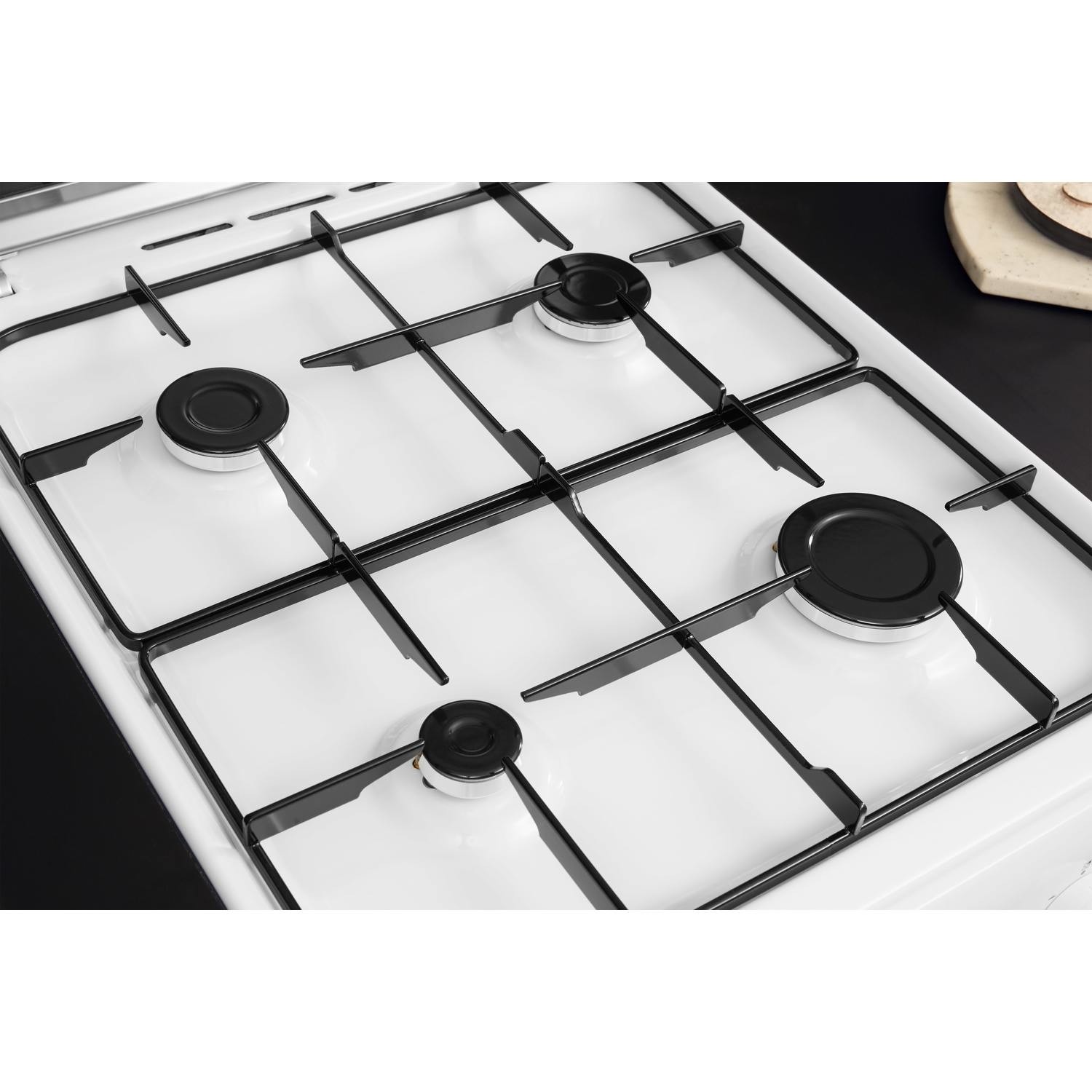 Hotpoint 50cm Double Cavity Gas Cooker with Lid White HD5G00CCW