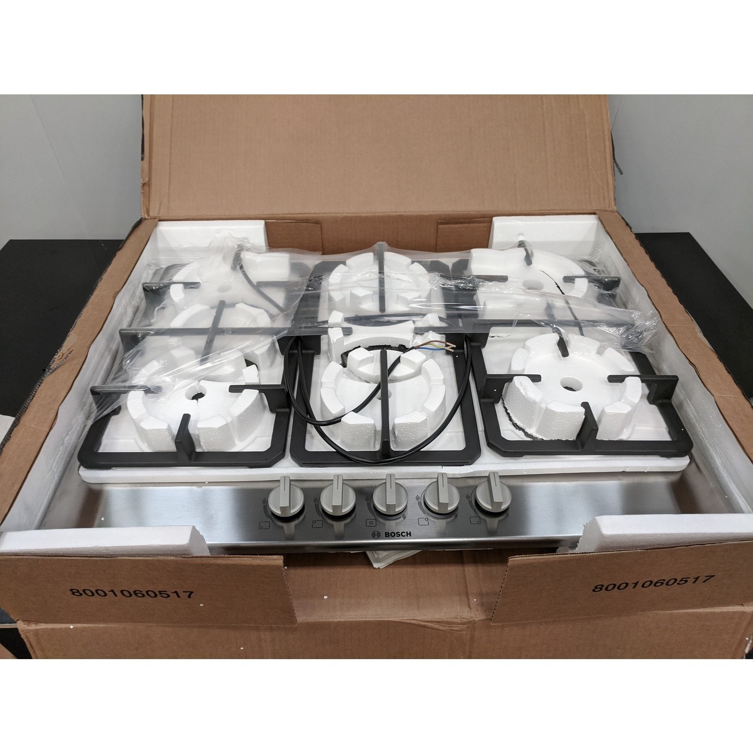 Refurbished Bosch PGQ7B5B90 Series 4 75cm 5 Burner Gas Hob Stainless