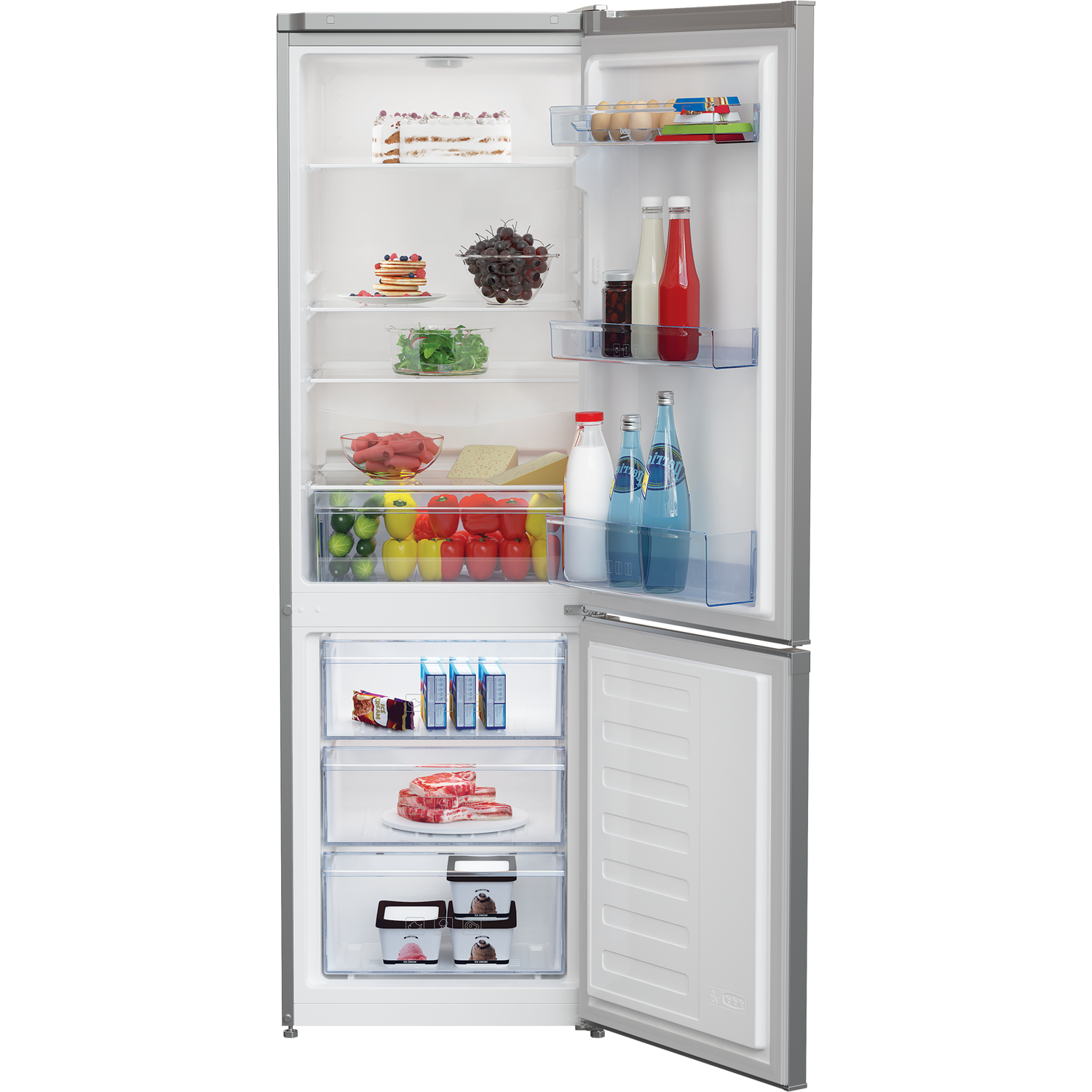 Beko 262 Litres 60/40 Freestanding Fridge Freezer Silver CSG3571S