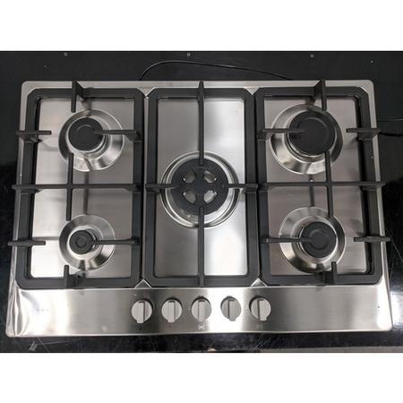 Refurbished Neff N50 T27BB59N0 75cm 5 Burner Gas Hob with Cast Iron Pan Stands Stainless Steel