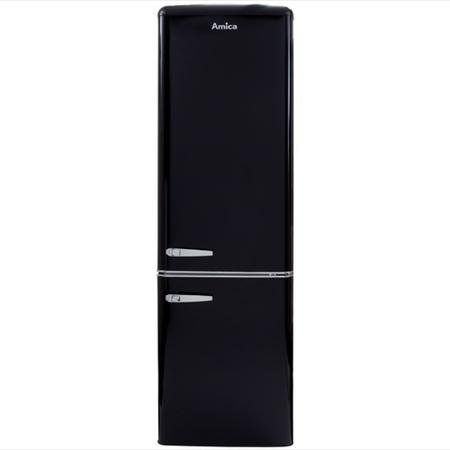 Refurbished Amica FKR29653B Freestanding 244 Litre 60/40 Retro Fridge Freezer Black