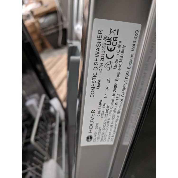 Refurbished Hoover H-Dish 300 HDPH2D1049B-80 10 Place Freestanding Dishwasher Black