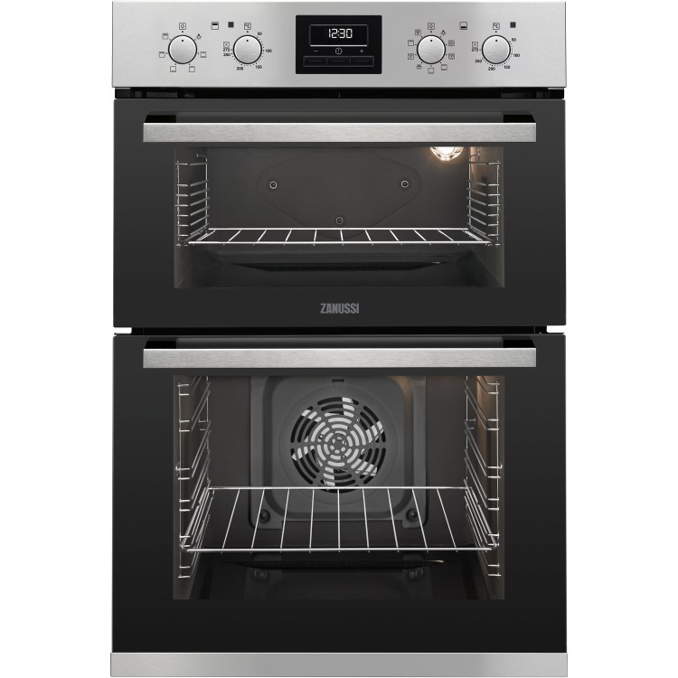 GRADE A2 - Zanussi ZOD35802XK Multifunction Electric Built In Double Oven - Stainless Steel