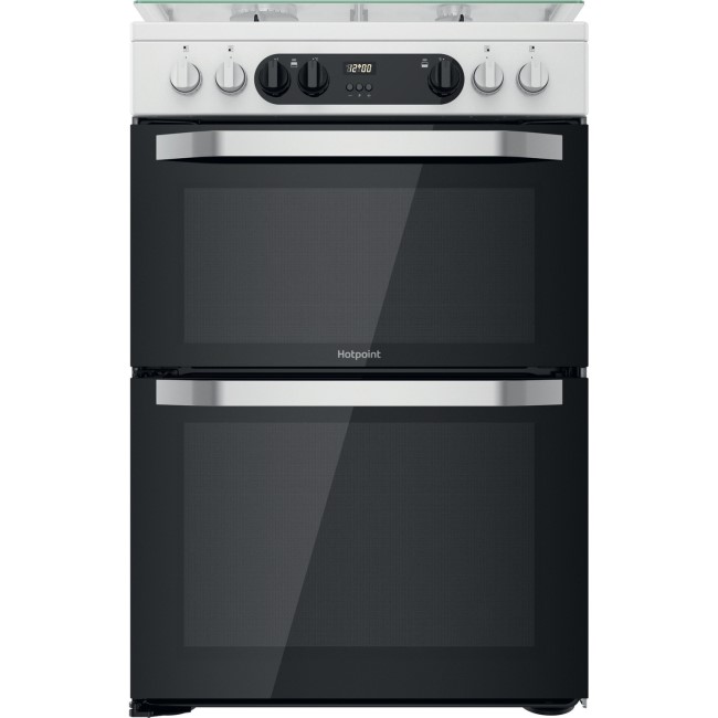 Refurbished Hotpoint HDM67G9C2CW 60cm Double Oven Dual Fuel Cooker White