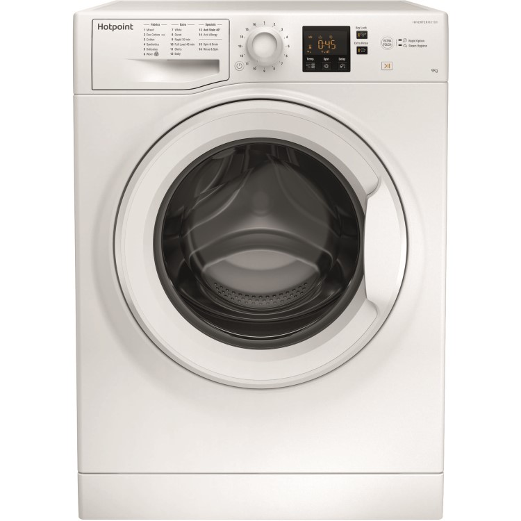 GRADE A2 - Hotpoint NSWM944CWUKN 9kg 1400rpm Freestanding Washing Machine - White