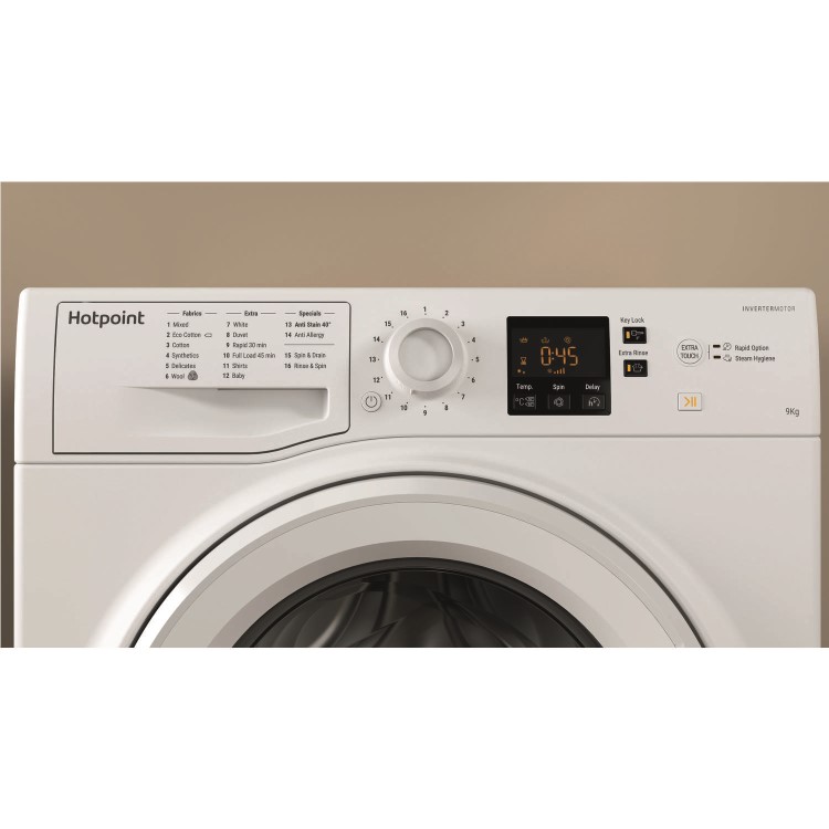 GRADE A2 - Hotpoint NSWM944CWUKN 9kg 1400rpm Freestanding Washing Machine - White