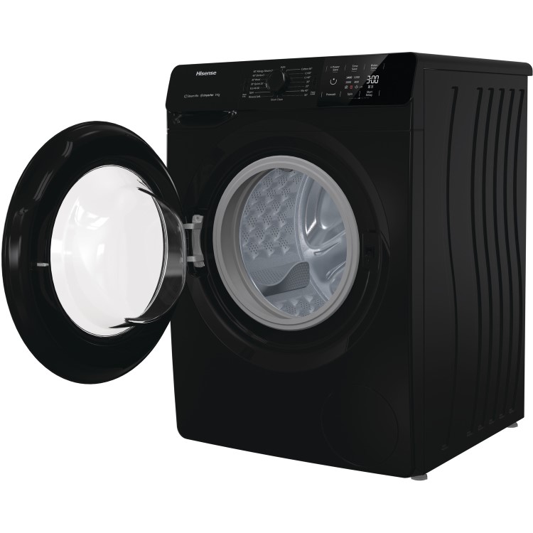Refurbished Hisense WFGE90141VMB Freestanding 9KG 1400 Spin Washing Machine Black