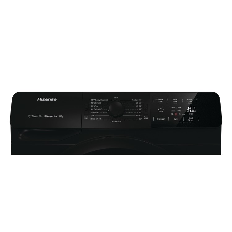 Refurbished Hisense WFGE90141VMB Freestanding 9KG 1400 Spin Washing Machine Black